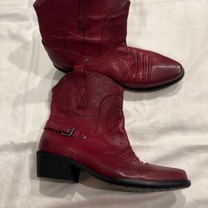 Franco Sarto Red Ankle Boots